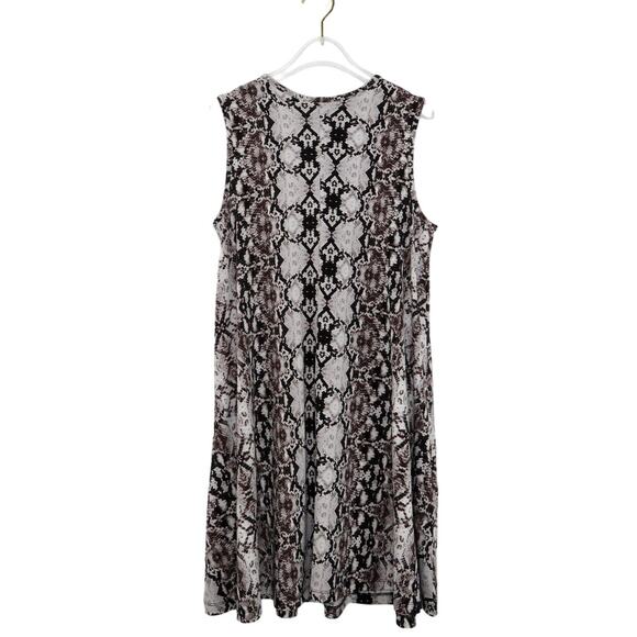 Nicole Miller Snake Print Python High Neck Sleeveless Midi Dress Casual Small - Picture 2 of 7
